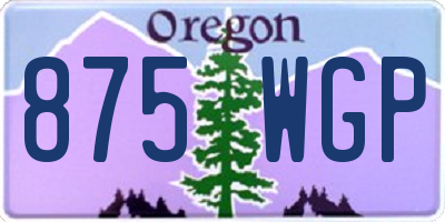 OR license plate 875WGP