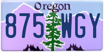 OR license plate 875WGY