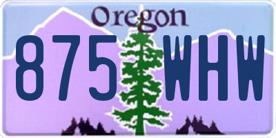 OR license plate 875WHW