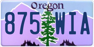 OR license plate 875WIA