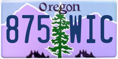 OR license plate 875WIC