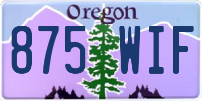 OR license plate 875WIF