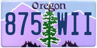 OR license plate 875WII