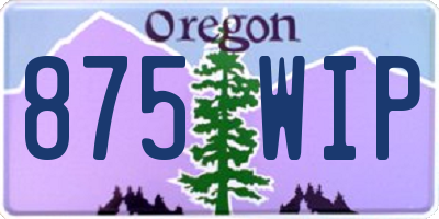 OR license plate 875WIP
