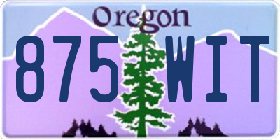 OR license plate 875WIT