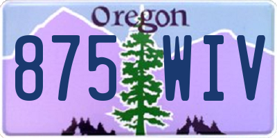 OR license plate 875WIV