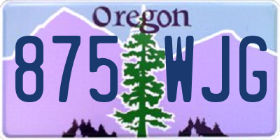 OR license plate 875WJG