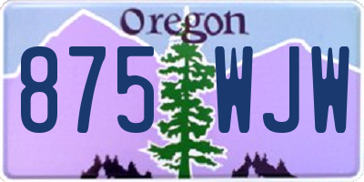OR license plate 875WJW