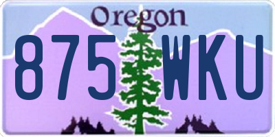 OR license plate 875WKU