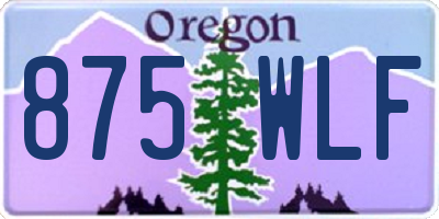 OR license plate 875WLF