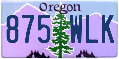 OR license plate 875WLK