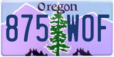 OR license plate 875WOF