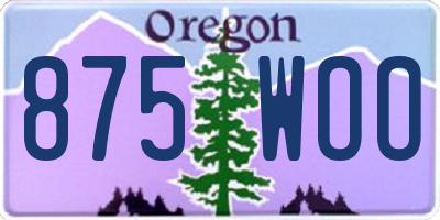 OR license plate 875WOO