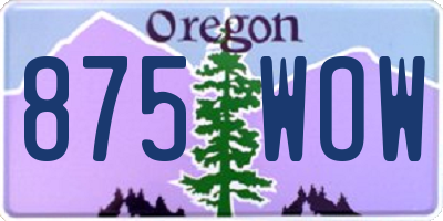 OR license plate 875WOW