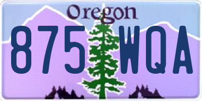 OR license plate 875WQA