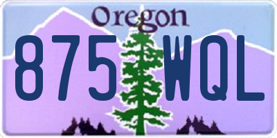 OR license plate 875WQL