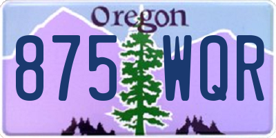 OR license plate 875WQR