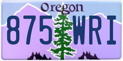 OR license plate 875WRI