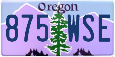 OR license plate 875WSE