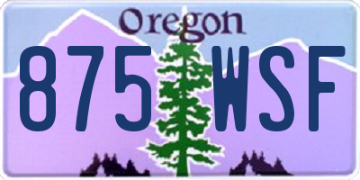 OR license plate 875WSF