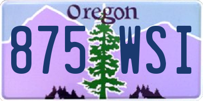 OR license plate 875WSI