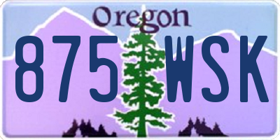OR license plate 875WSK
