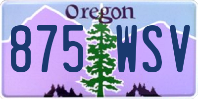 OR license plate 875WSV