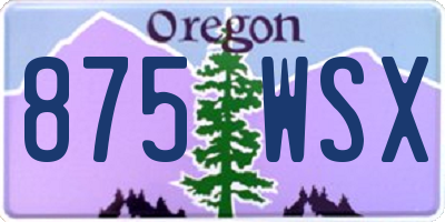 OR license plate 875WSX