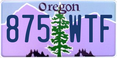 OR license plate 875WTF