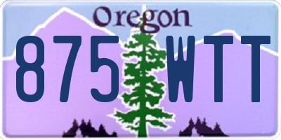 OR license plate 875WTT