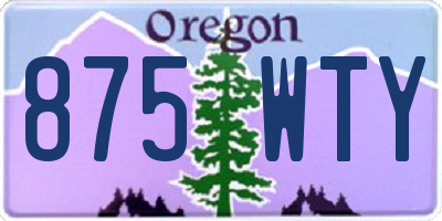 OR license plate 875WTY