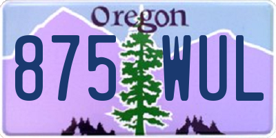 OR license plate 875WUL