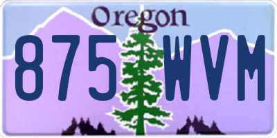 OR license plate 875WVM