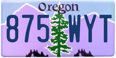 OR license plate 875WYT