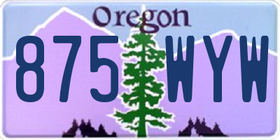 OR license plate 875WYW