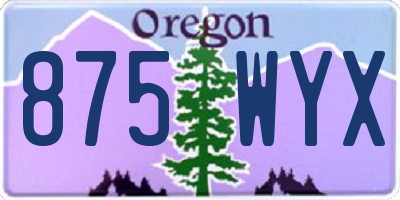 OR license plate 875WYX
