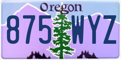 OR license plate 875WYZ