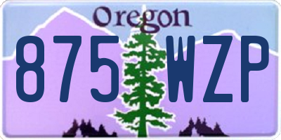 OR license plate 875WZP