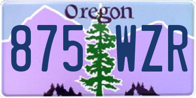 OR license plate 875WZR