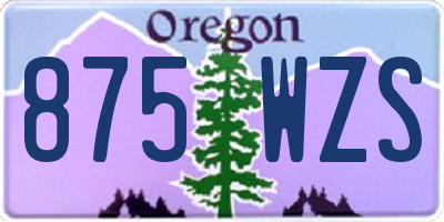 OR license plate 875WZS