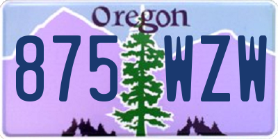 OR license plate 875WZW