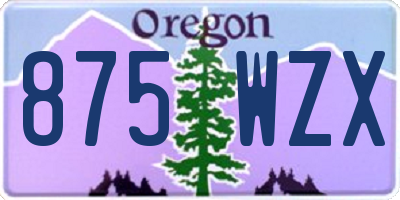 OR license plate 875WZX