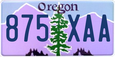 OR license plate 875XAA