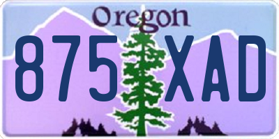 OR license plate 875XAD