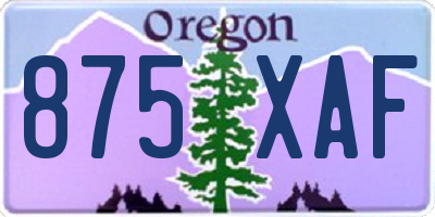 OR license plate 875XAF