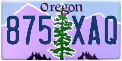 OR license plate 875XAQ