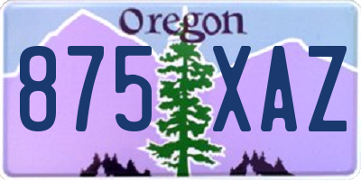 OR license plate 875XAZ