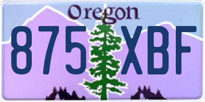 OR license plate 875XBF