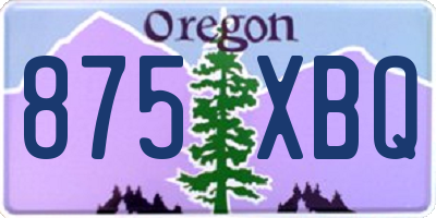 OR license plate 875XBQ