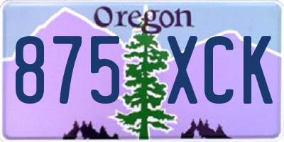 OR license plate 875XCK